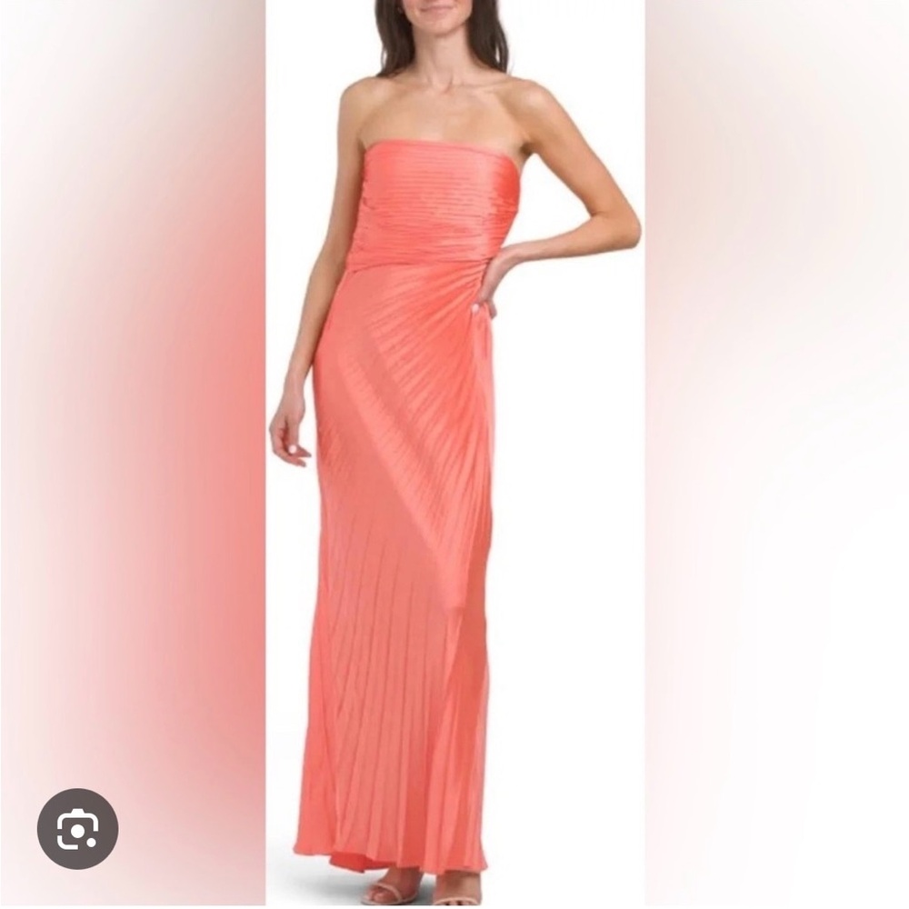 A.L.C. Coral Pleated Maxi Dress